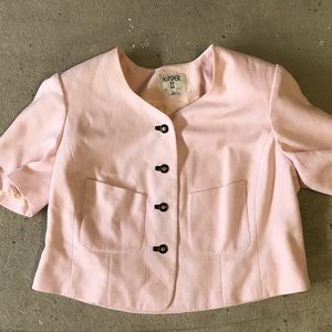 Vintage Kasper Light Pink Short Sleeve Blazer